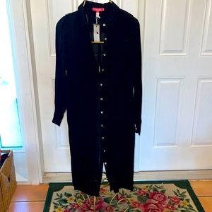 VO JEANS. Split back long button up duster